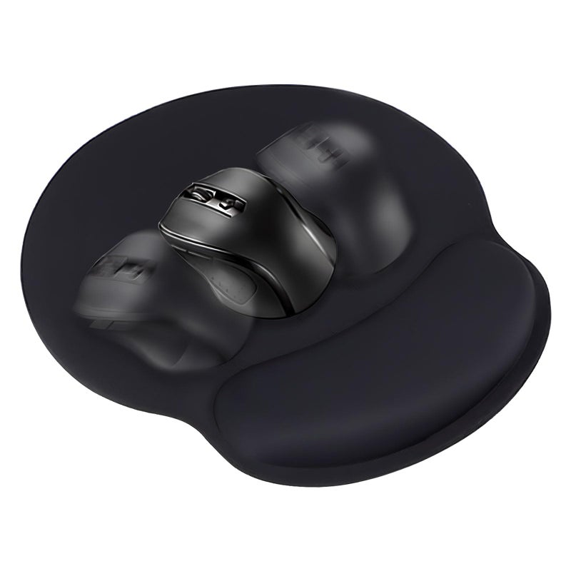 TONOS Ergonomic Mouse Pad, Comfortable Mousepad with Memory Foam Wrist Rest Support. Black Mouse Pad with Smooth Surface & Non-Slip Rubber Base for Computer, Laptop, Office and Home - Image 2